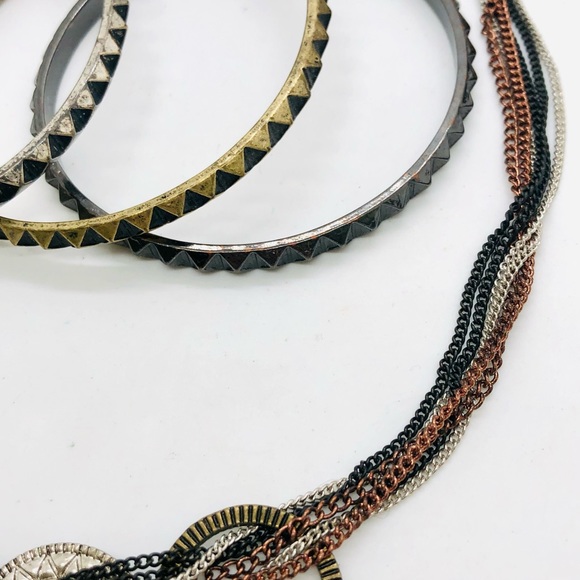 Vintage Modernist Jewelry Lot Bangle Stack - Picture 8 of 12